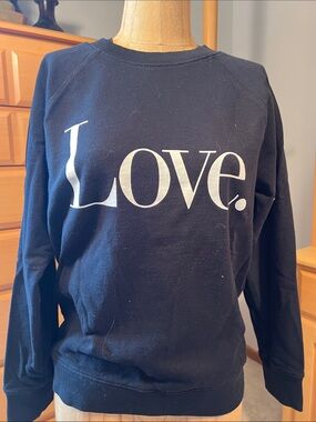 J. Crew Black Sweatshirt with White "Love." Print